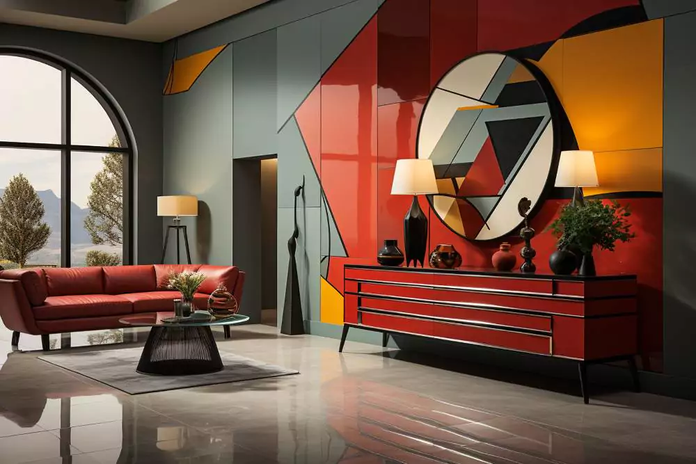 Bold geometric living room designed with STYLY