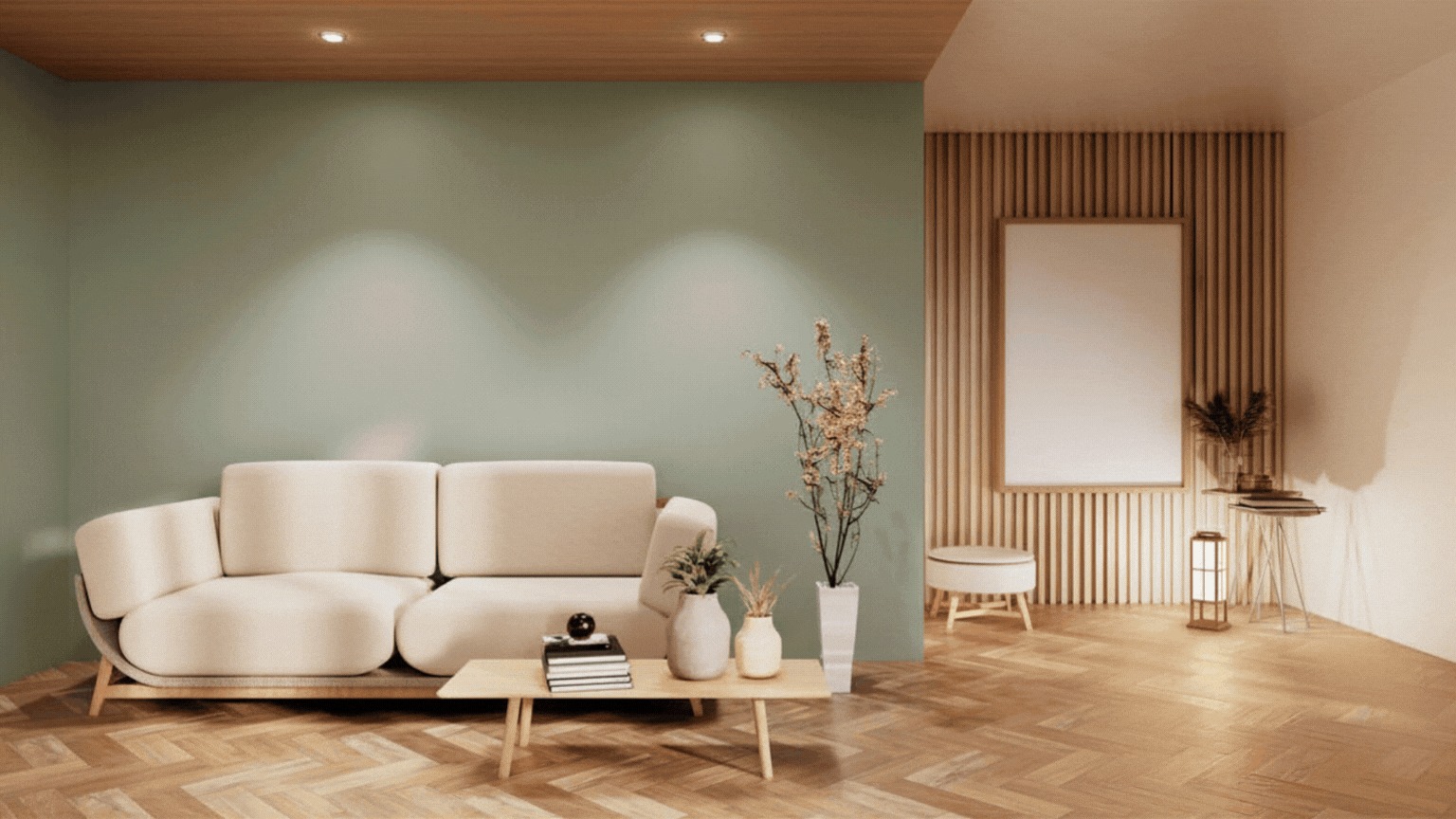 Japandi living room designed with STYLY